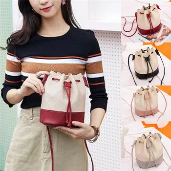 

New Crossbody Handbags Drawstring Bucket Messenger Bag for Women Shoulder Bag Purse Tote