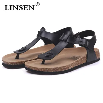 

Hot sale Fashion men Cork Sandals 2019 New Lovers Casual Summer Beach Gladiator Buckle Strap Sandals Shoe Flat with Size 35-43