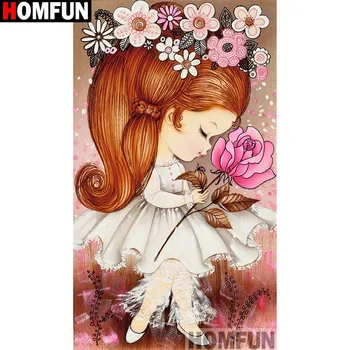 

HOMFUN Full Square/Round Drill 5D DIY Diamond Painting "Cartoon girl" Embroidery Cross Stitch 5D Home Decor Gift A14587