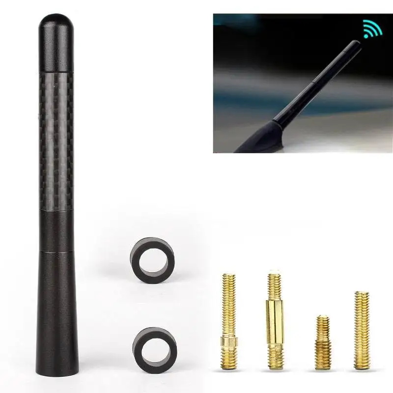 Free Shipping Short Car Antenna Aerials 12CM Carbon Fiber Aluminum With