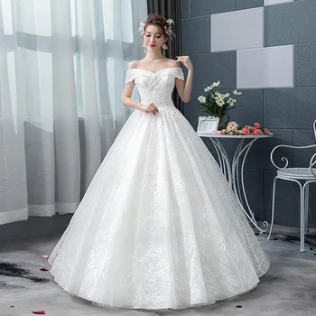 

The Latest Arabic Lace Off The Shoulder Wedding Dress V-neck Bridal Gowns Vestido De Novia