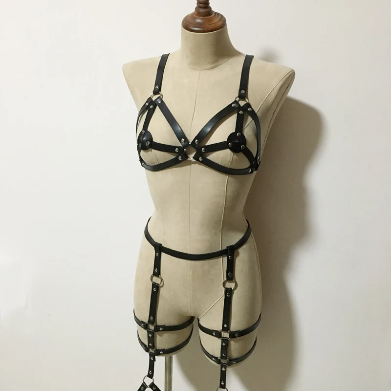 Модные сексуальные женские панковские кожаные ремни на грудь, ремни на талию, подтяжки, подвязки, ремни