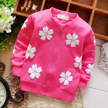 

2018 baby clothing spring girls Kids brand cotton coats for child girl flowers cardigan baby clothes sports jacket outerwear