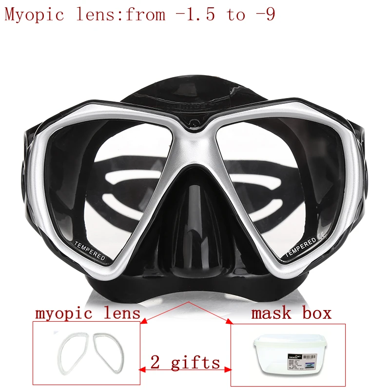 Prossional diving mask for nearsighted divers and snorker optical lens scuba mask tempered glass myopia lens dive mask for adult Prossional diving mask for nearsighted divers and snorker optical lens scuba mask tempered glass myopia lens dive mask for adult