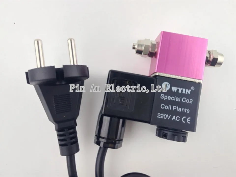 

Eu round PLUG 2 plug 220-240V 50HZ Silver CO2 DIY Aquarium System Magnetic Solenoid Valve Regulator