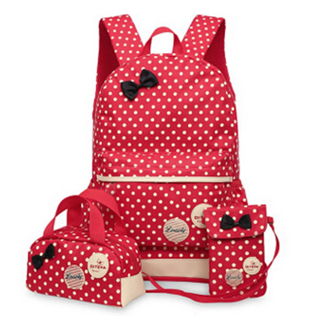3 шт./компл. водонепроницаемый девушка школьные сумки для подростков рюкзак Наплечные сумки - Цвет: Красный
