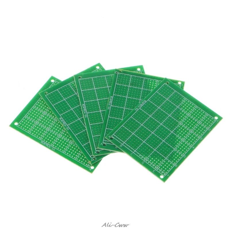 5 шт./компл. FR-4 одной стороны DIY пайки прототип печатной платы 70x90 мм зеленый толщина 1,6 отверстие 2,54*1,0