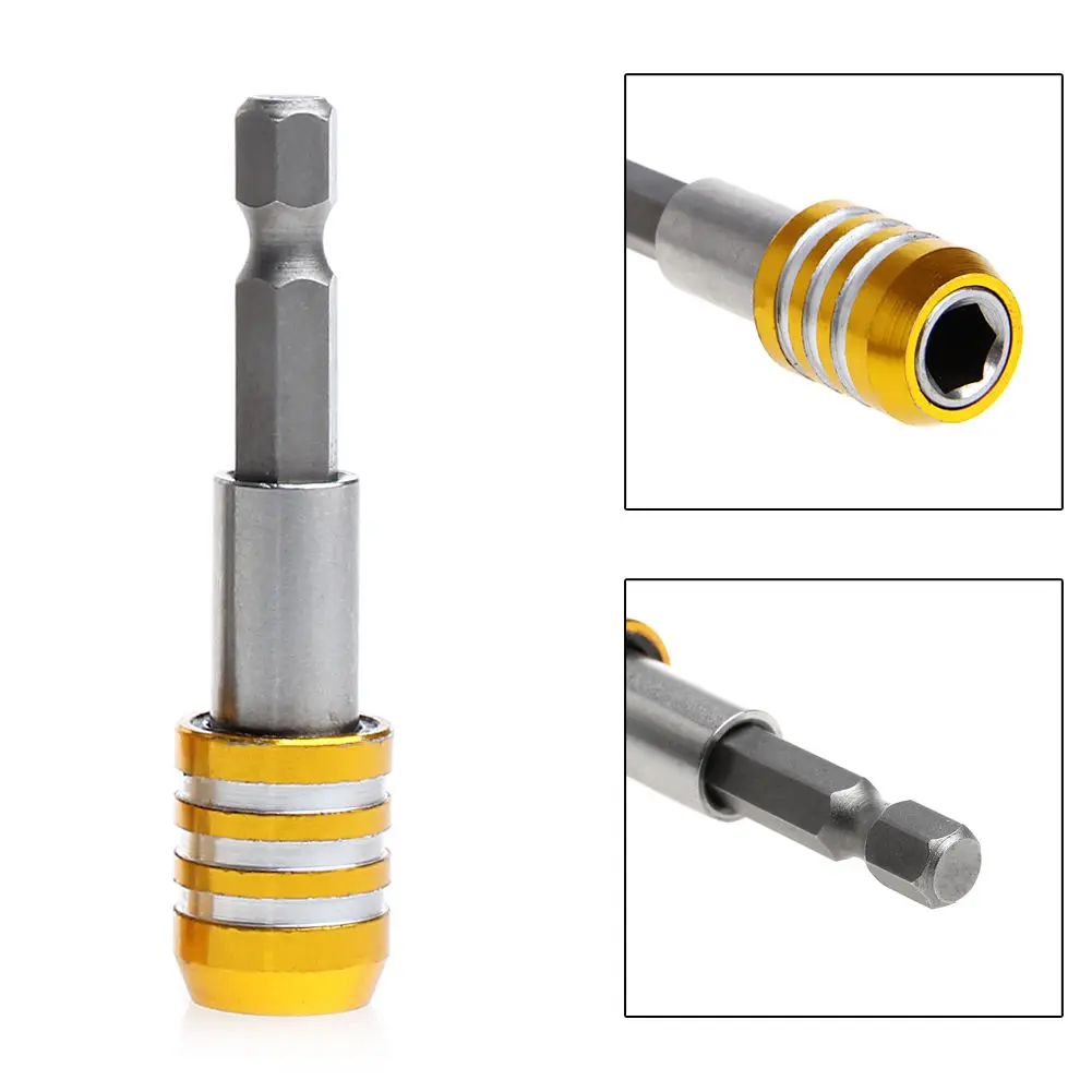 

60mm 1/4" Magnetic Hex Shank Quick Release Drill Bit Screwdriver Rod Holder
