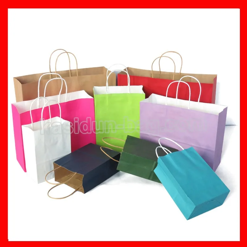 

(100pcs/lot) Wholesale paper shopping bags with handles