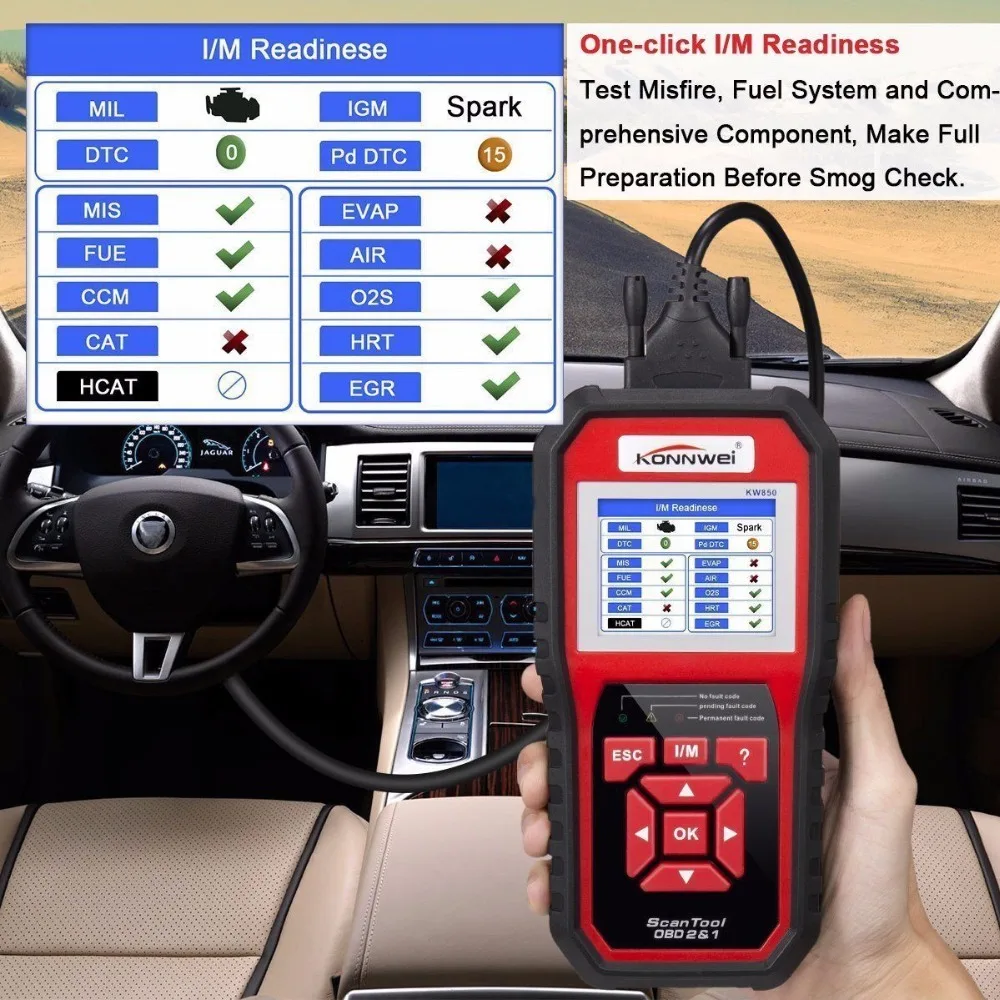 Автоматический сканер KONNWEI KW850 полный ODB OBD2 автомобильный диагностический инструмент сканер кВт 850 автомобильный считыватель кодов многоязычный