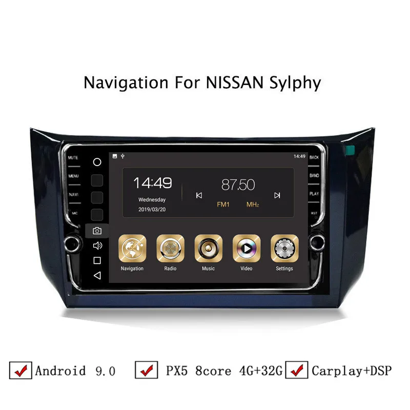 

10.1" 4G RAM 32G ROM Octa Core Android 9.0 Car GPS Navigation For Nissan Sylphy 2016-2018 Car Radio Stereo,Top Car Accessories