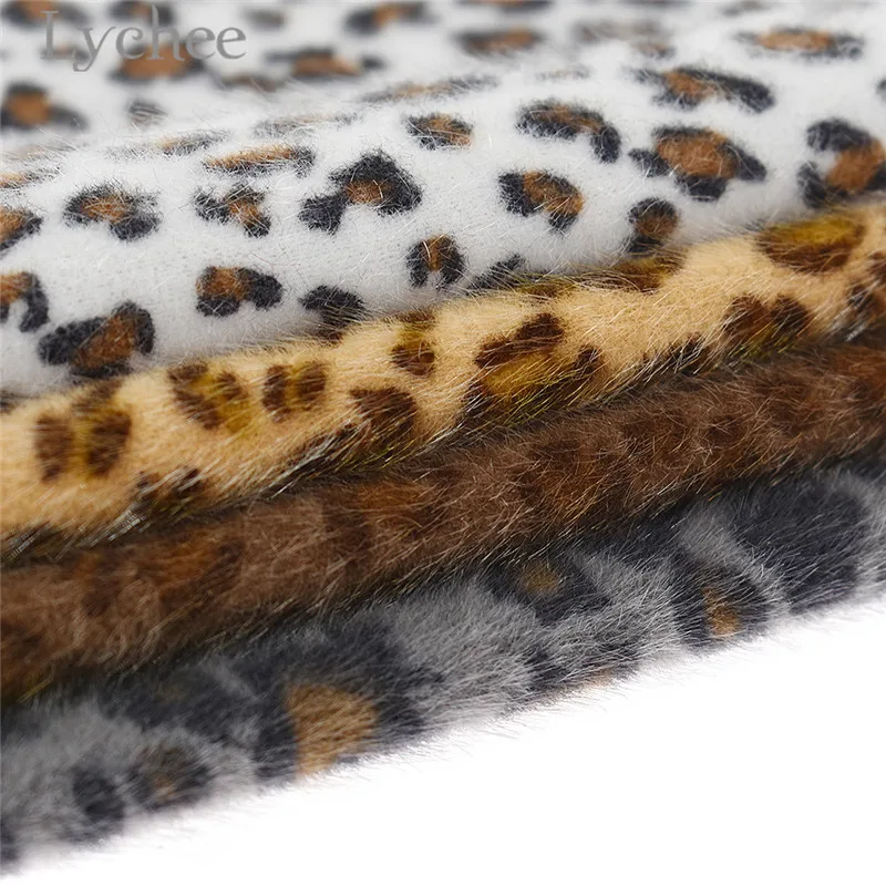 

Lychee 1 PC A4 Velvet Leopard-printed Fake Leather Fabric High Quality Synthetic Leather DIY Material For Garments Handbag Belts