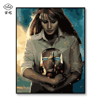 

Iron Man painting by numbers framed Pepper Potts Canvas Paint By Number The Avengers DIY Oil drawing by numbers Kits for Adults