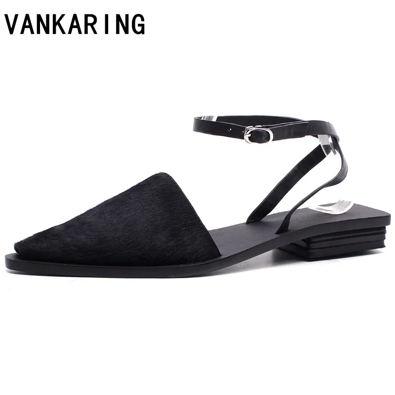 

VANKARING hot 2019 new fashion summer gladiator women sandals flat high heels peep toe shoes woman casual date party sandals