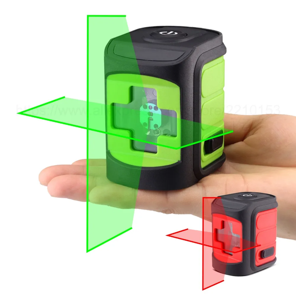 

Red/Green Beam Laser Level Self-Leveling Horizontal and Vertical Cross Line Portable Mini Level Meter 2 lines