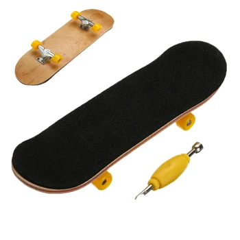 

Creative Wood Deck Fingerboard Mini Finger Skateboard Alloy Bracket Bearing Wheel Fingerboard Sports Game Children Gifts
