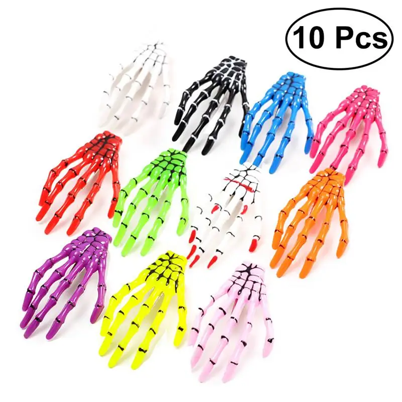 

10pcs Women Girls Skeleton Hand Bone Claw Punk Hair Clip Hairpin Headwear