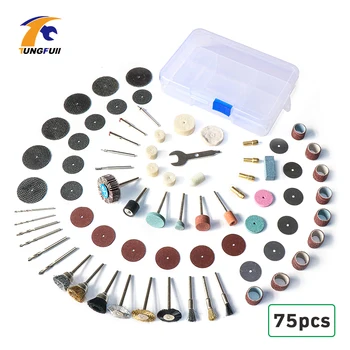 

75Pcs Dremel Bit Set Accessory Rotary Tools For Abrasive Tools Wood Metal Engraving Electric Accessory with Box Bit Set