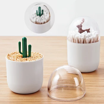 

Animal Tree Toothpicks Holder Cotton Swab Box Cotton Bud Holder Case Home Table Decor Beauty Tools Storage Box Organizer