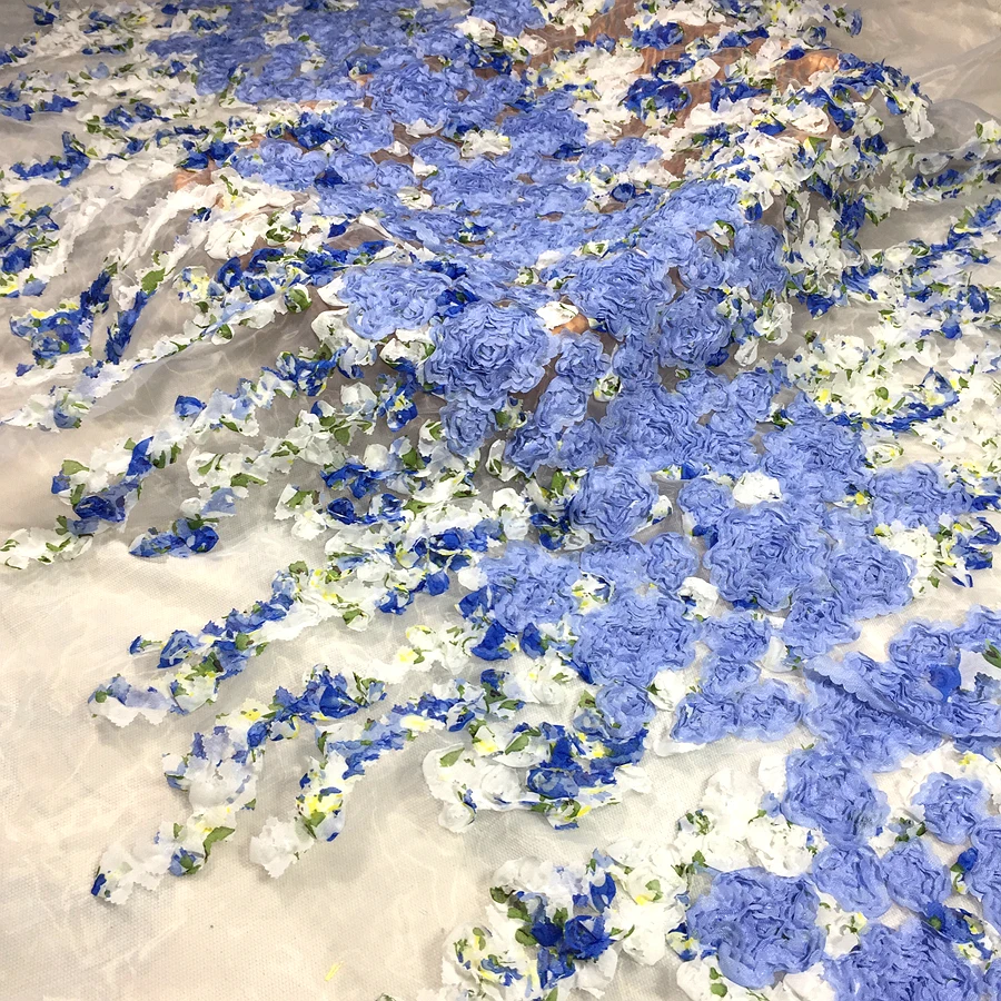 GLace 1Y/лот цветная органза Ткань Вышивка шифоновая ткань с цветами для DIY Материал