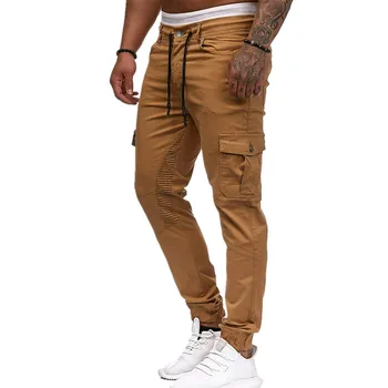 

Fashion Men Pants Hip Hop Harem Joggers Pants 2019 New style Male Trousers Mens Joggers Solid Multi-pocket Pants Sweatpants