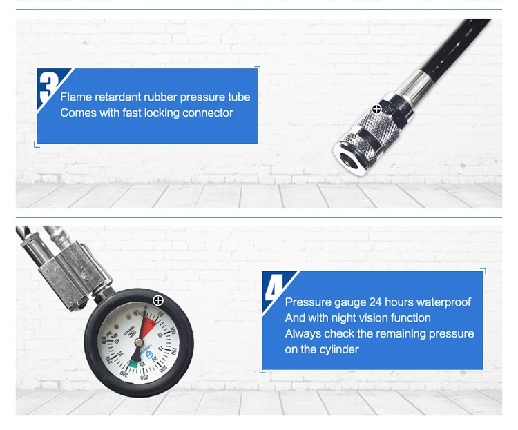 HG положительное давление воздуха дыхательный аппарат редуктор давления высокого давления газовый баллон манометр сигнал тревоги свисток