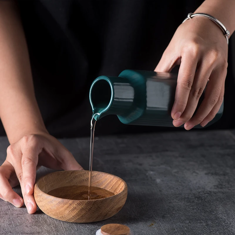 Kaufen NIMITIME Keramik Galze Salz Glas Japanischen Stil Glas Flasche Nordic Stil Kunst Öl Essig Flasche Küche Geschirr