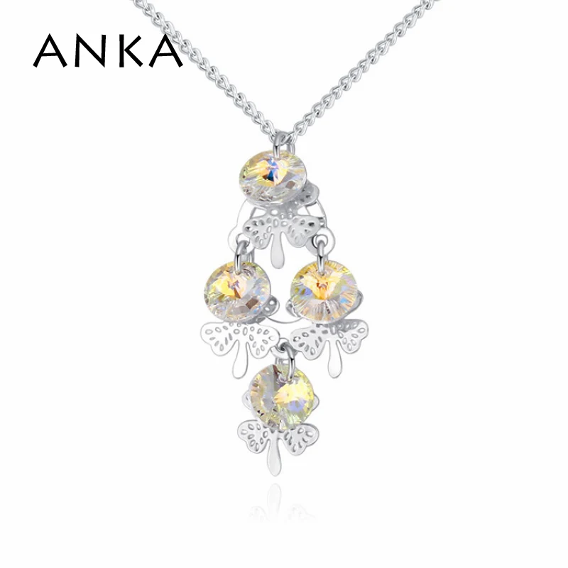 

ANKA beautiful tassels flowers crystal pendant necklace for women fashion for women jewelry with Crystal from Austria #122413