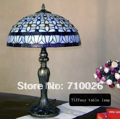 blue tiffany table lamp