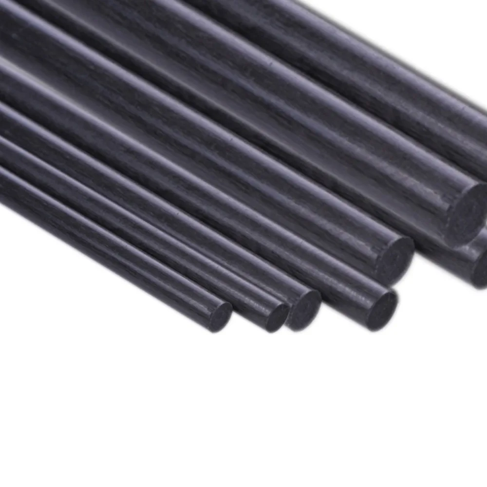 5pcs Carbon Fiber Rod Dia 1mm 2mm 3mm 4mm 5mm 6mm 7mm 8mm 10mm 11mm 12mm