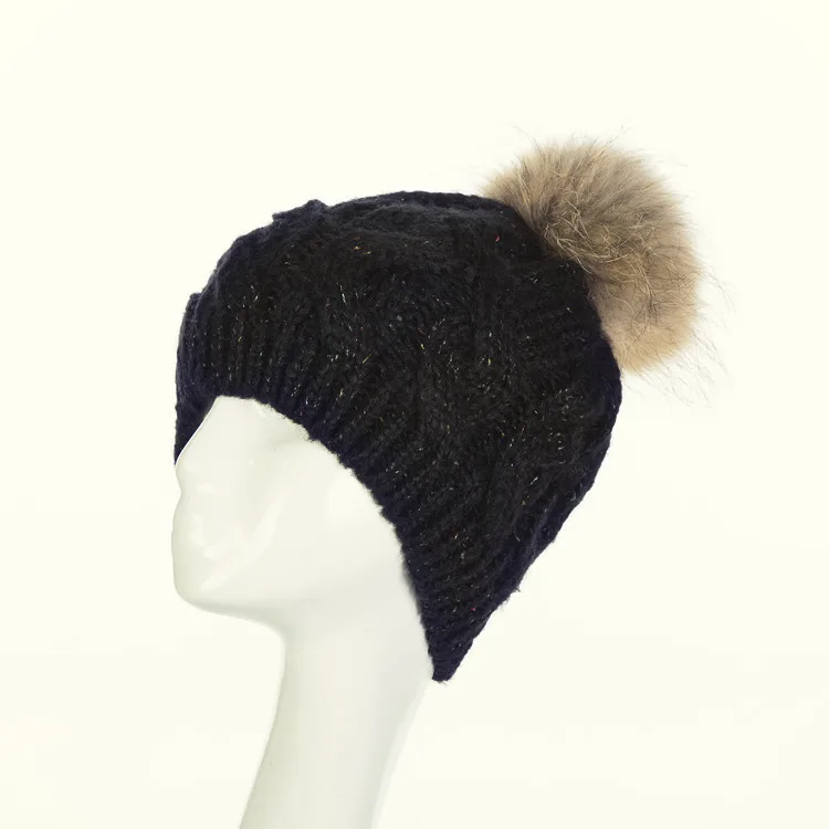 2018 New Winter Double-layer Hats Women Beanie Hat Fashion Thickening Knitted Wool Hand Made Twist Hats for Girls Pom Caps HC08 (13)