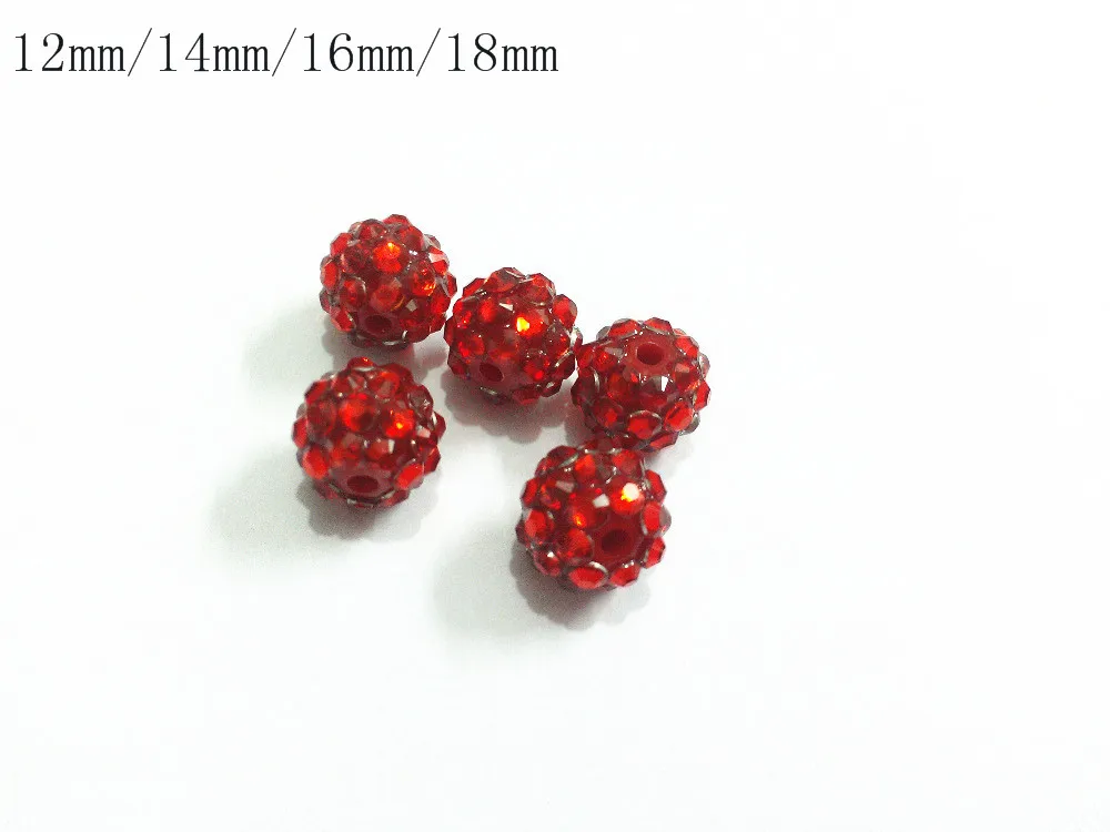 

(Choose Size First) 12mm/14mm/16mm/18mm Bright Clear Red Resin Rhinestone Beads