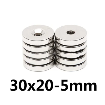 

1pcs neodymium magnet 30x20 mm hole 5mm Small Square power Strong magnets 30*20-5mm Rare Earth Neodymium Magnet 30x20-5mm