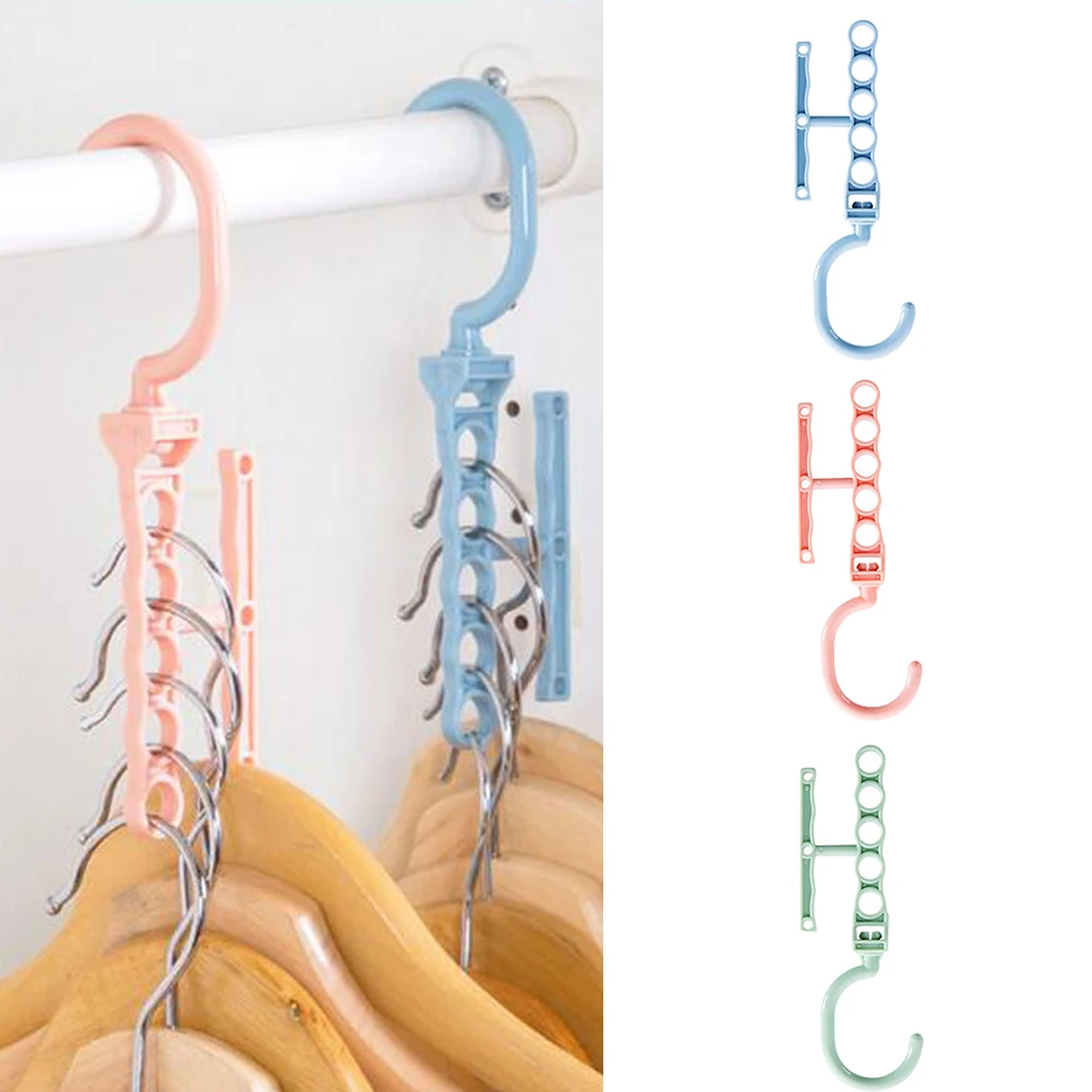 

Wardrobe Organizer Clothes Hanger 360 Degree Rotating Multi Layers Drying Laundry Antislip Classify Windproof 5 Circle Hook