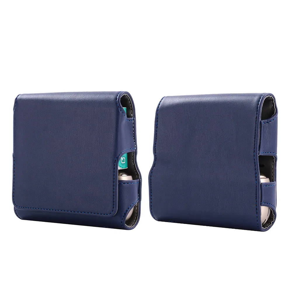 JINXINGCHENG кожаный чехол-сумка для Iqos 3,0 Чехол-книжка с магнитным бумажником защитные аксессуары 5 цветов - Цвет: Синий