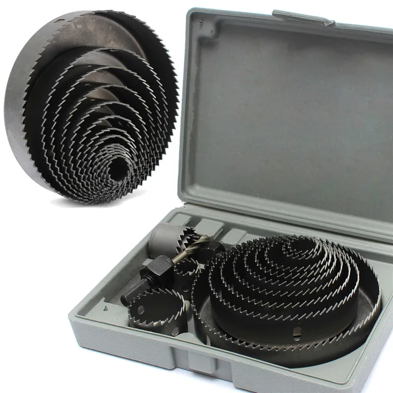 

16Pcs 19-127mm Hole Saw Cutting Set Kit Drilling Tool Wood Metal Cutter Mandrels Saws Woodworking Combination Best Price