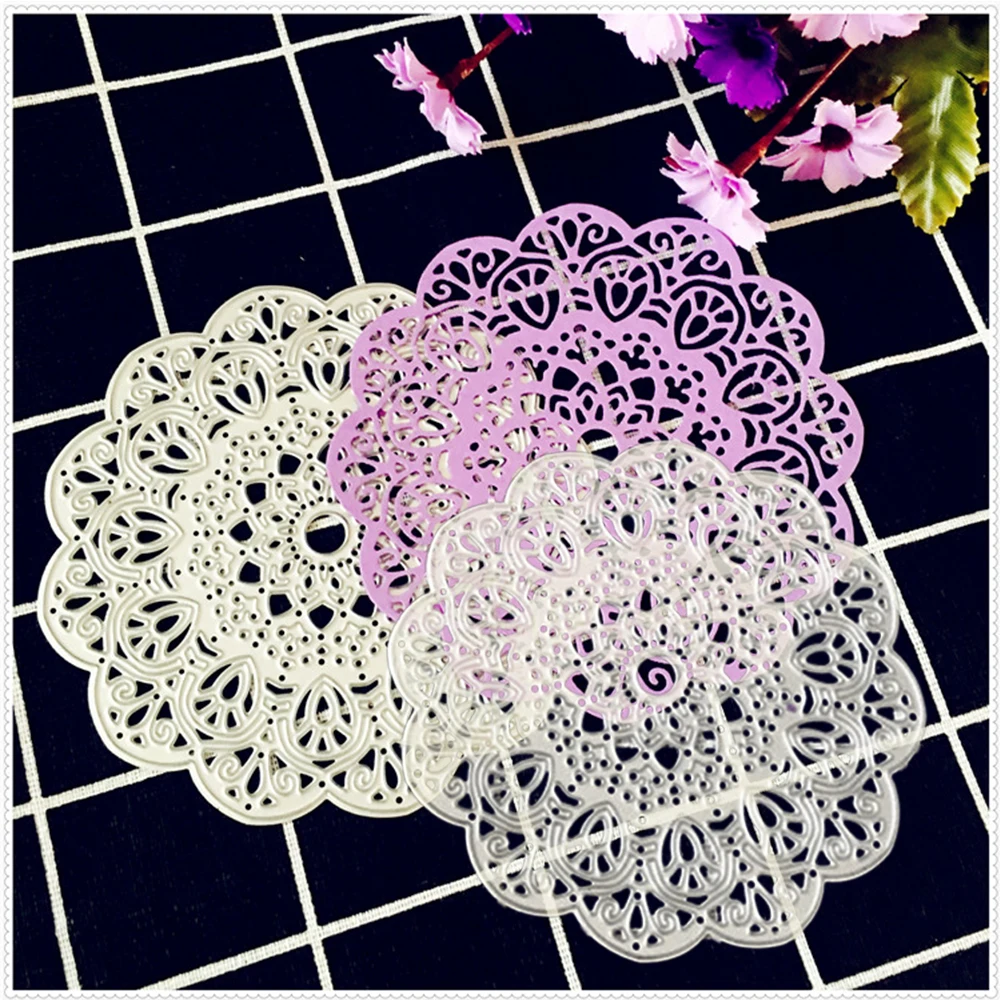 Прекрасный цветок Doily высечки новые металлические высечки для DIY скрапбукинга карты декор трафареты с тиснением Troqueles ремесла штампы