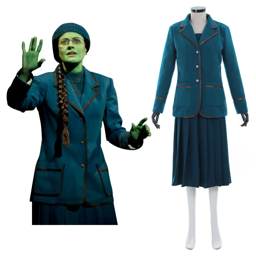 Custom Made Popular Music Drama Wicked Elphaba Cosplay Costume Adult ...