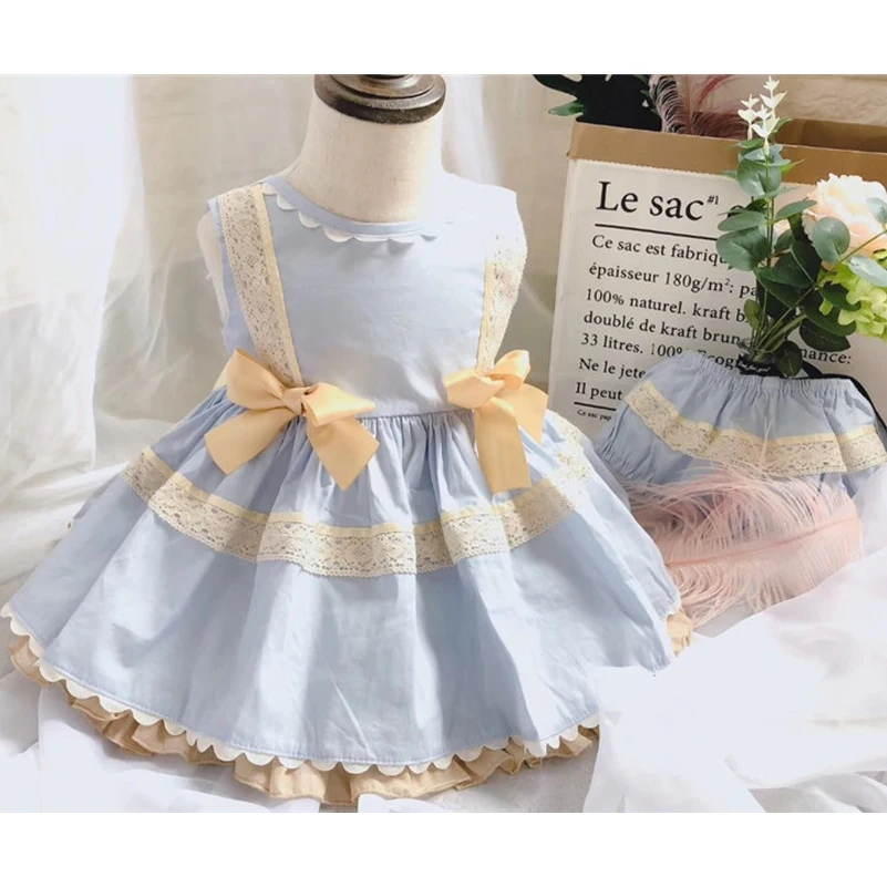 

5sets/lot Summer Girl Lace Cotton Flower Princess Dress Spanish Dress Lolita Birthday Party Dress for Girls Dress G027