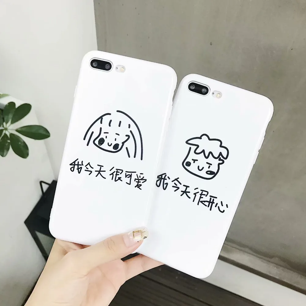 ORYKSZ For iphone X XR XS Max Case Cartoon Cute Boy Girl Pattern Silicone Soft Phone Cases 6 6s 7 8Plus Back Cover |