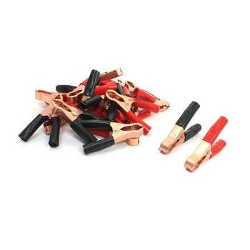 

20Pcs Black Red 50A Spring Loaded Truck Battery Alligator Clamp Clip