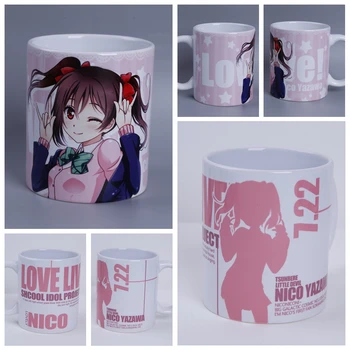 

Anime JK LoveLive! School idol project Nico Yazawa Cosplay Tea Milk Coffee Cup Ceramic Daily Drink Mug Cartoon kawaii Gift