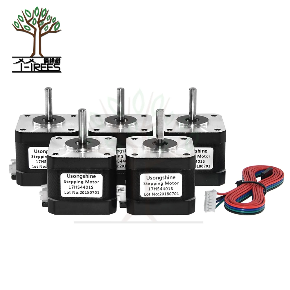 5pcs/lot. Free Shipping 3D printer 4-lead Nema17 Stepper Motor 42 motor Nema 17 motor 42BYGH 1.5A (17HS4401S) motor for CNC XYZ 5pcs/lot. Free Shipping 3D printer 4-lead Nema17 Stepper Motor 42 motor Nema 17 motor 42BYGH 1.5A (17HS4401S) motor for CNC XYZ