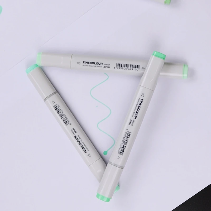 Caneta de Tinta Conjunto de Desenho Ef100 Double headed Álcool Finecolour Esboço Marcador Mangá Marcadores da Arte 6 Cheap Marcadores da arte