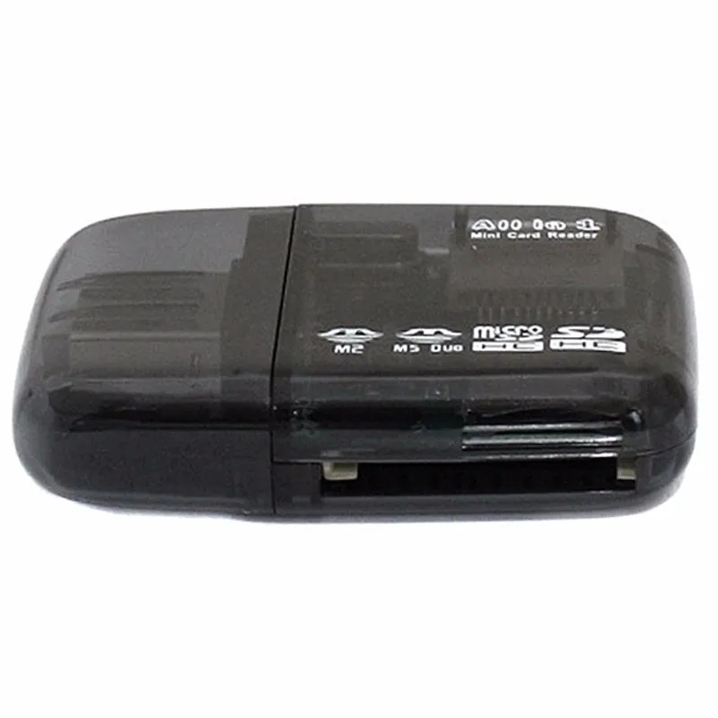 Черный USB 2,0 Flash Memory Card Reader Все-в-одном SD/SDHC Micro-SD/TF MS Duo M2 карты памяти читателей и адаптеры