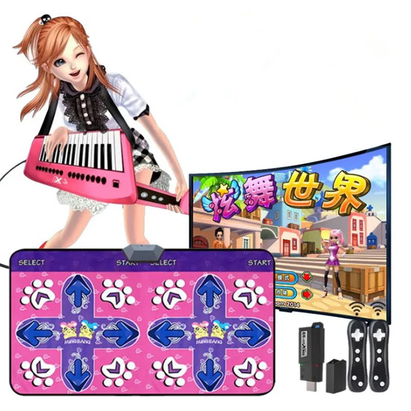 Dance mat wireless host 2 individual sense game controller computer TV dual-use gamepad dancing machine yoga rug games singing