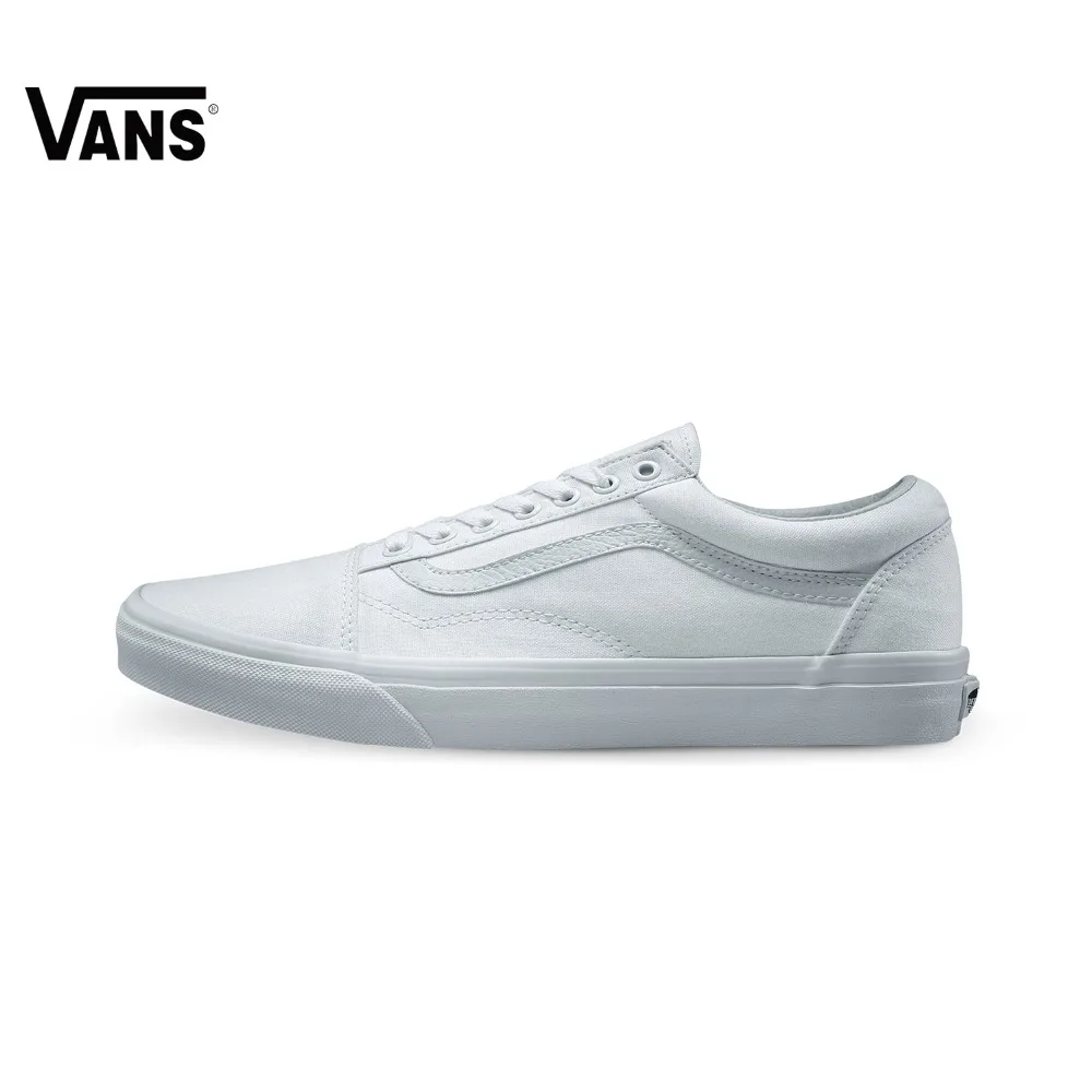 Original Vans Classic Unisex White Skateboarding Shoes Old Skool sports Shoes Sneakers Outdoor Sports Comfortable Breathable