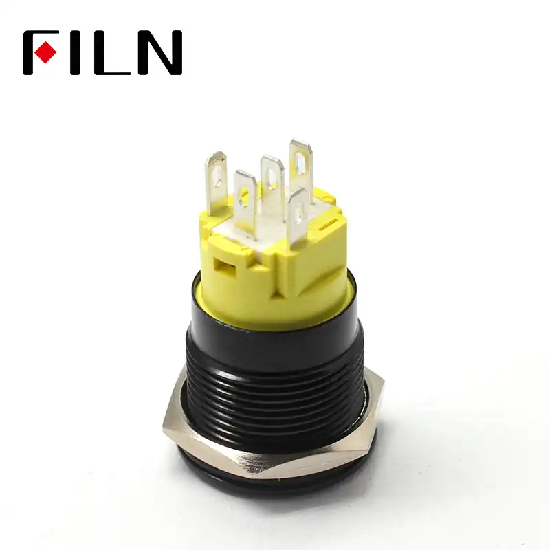 19mm 12V Car LED Metal Push Button Switch Dashboard Custom Symbol 4 Momentary