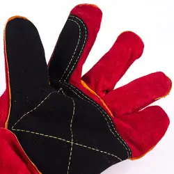 1 пара кожа для выпечки износостойкие рабочие уплотненные печи рукавицы фабрика полезная защита рук теплоизоляционные сварочные перчатки