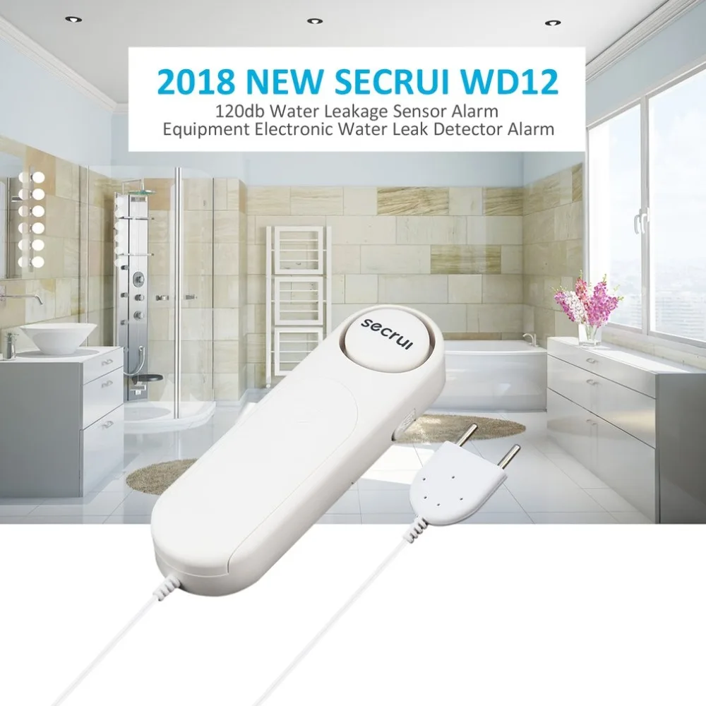 secrui WD12 Portable Mini On-Site Water Leak Detector Home House Sensitive Security Alarm System Automatically Stop Alarming